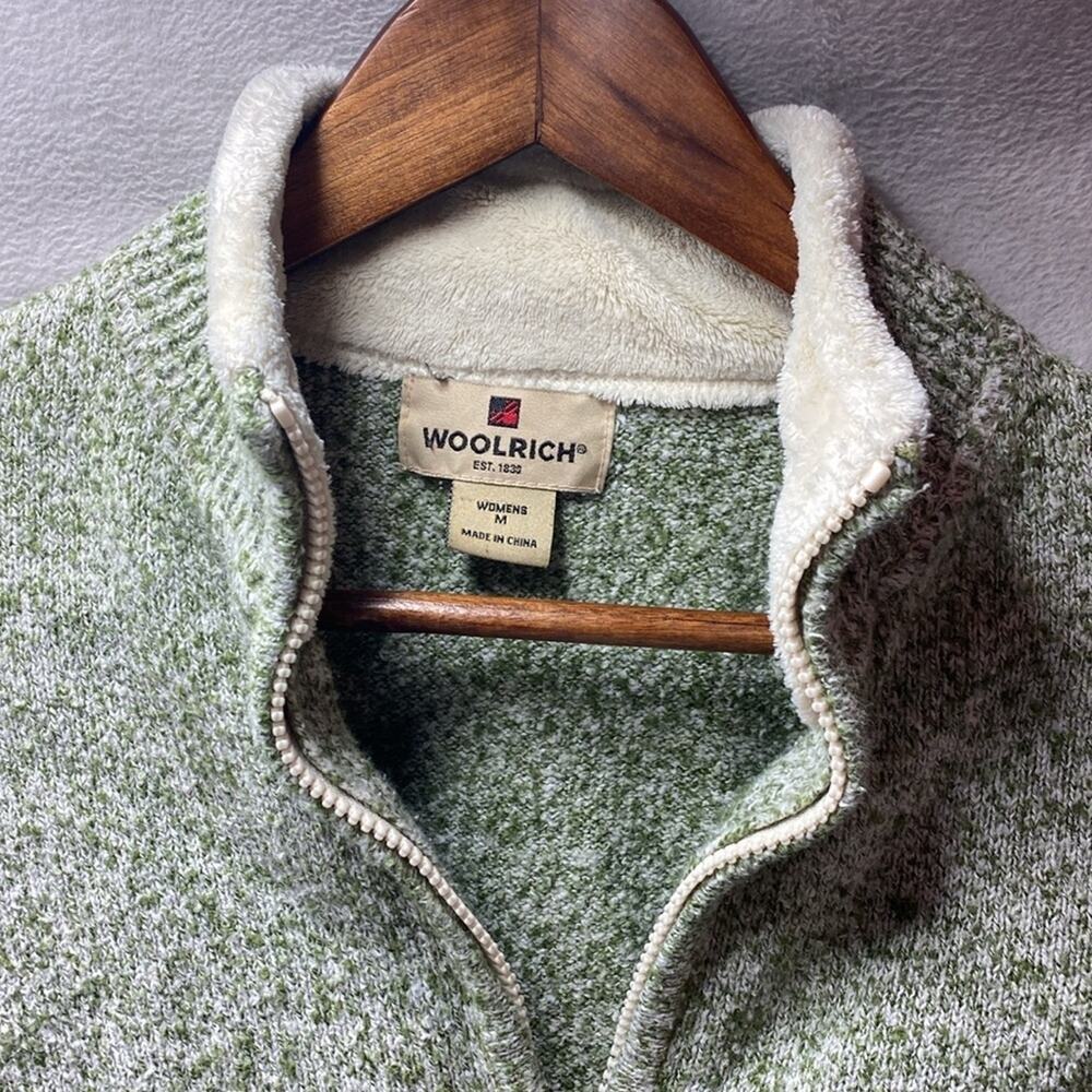 Woolrich 1/2 zip pull over green size medium - Picture 3 of 5